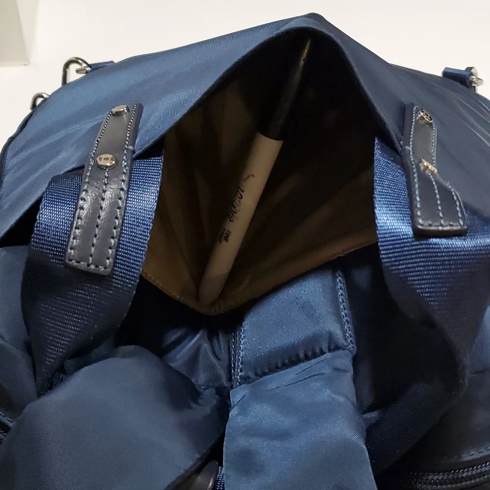Tumi Epsom Convertible Backpack in Blue & Silver Hardware